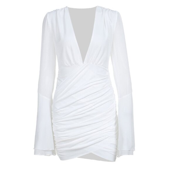 NWT Plunge Neck Bodycon Mini Dress - Picture 6 of 13